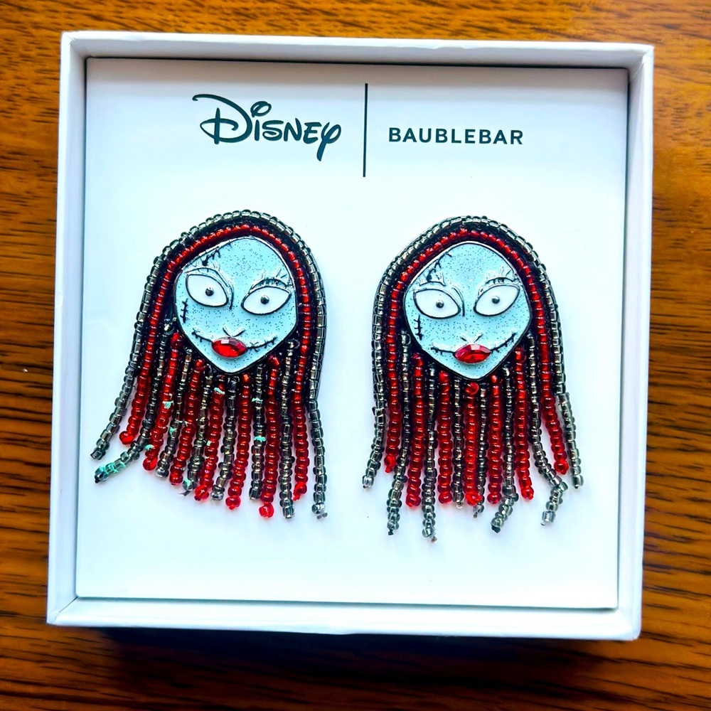Disney Baublebar Earrings Nightmare Before Christmas Sally Stud Beads